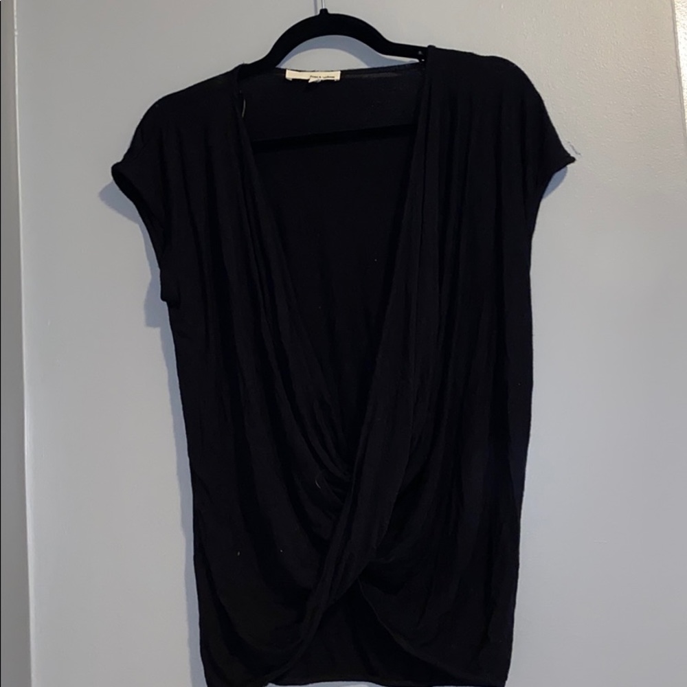 Low Black Blouse